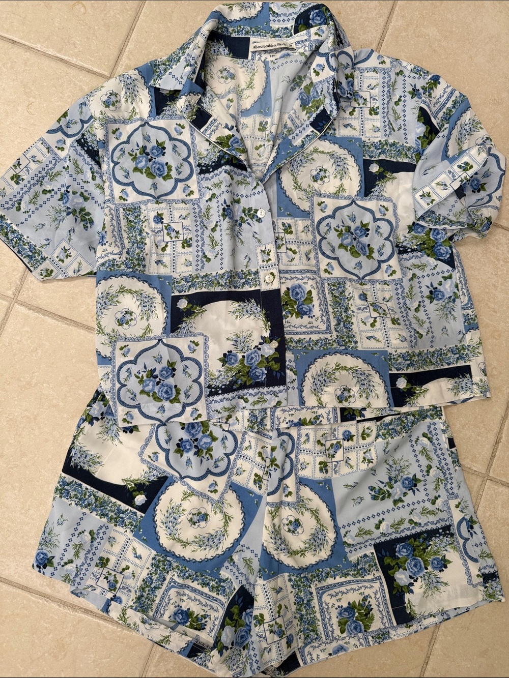 Abercrombie & Fitch Blue Floral Short SET